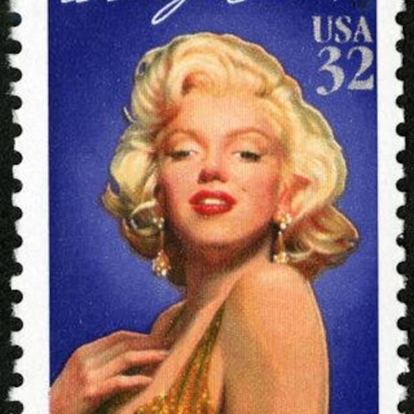 Five 5 Marilyn Monroe 32c // vintage unused postage stamps 32 cent stamps // Face value 1.60