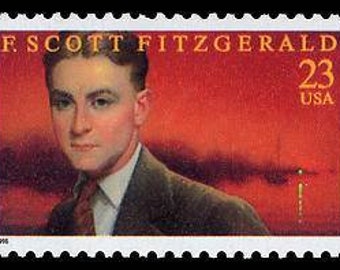 Five 5 vintage unused postage stamps - F. Scott Fitzgerald 23c // 23 cent stamps // Face value 1.15
