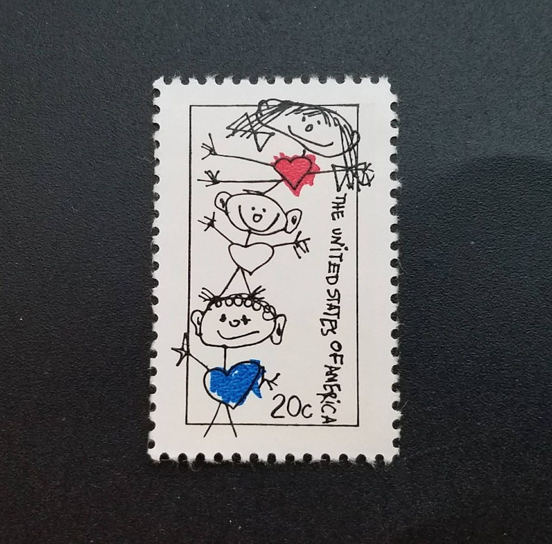 Five 5 Vintage Unused Postage Stamps Family Love 20c // 20 Etsy