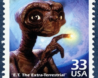 One 1 E.T. the Extra-Terrestrial 33c // Celebrate the 1980s unused postage stamp // face value 0.33