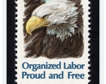 Vintage 1980 Organized Labor 15c Stamp, Unused (Set of 5)