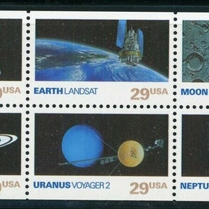 Diez sellos conmemorativos de 10 años de exploración espacial - Planetas, 29 centavos // Sellos postales antiguos, 29 centavos // Valor nominal: 2,90