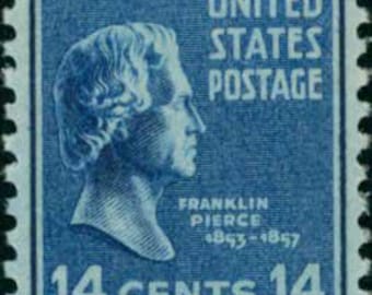 5 timbres Franklin Pierce 14c de 1938 // The Prexies // lot de cinq timbres de 1 cent non utilisés // valeur faciale 0,7
