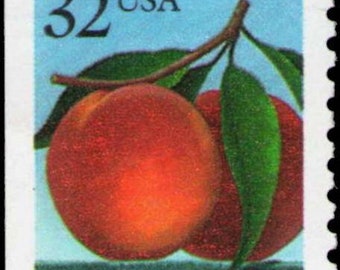 Fünf 5 Pfirsich 32c Briefmarken // 32 Cent Briefmarken // Nennwert 1,60