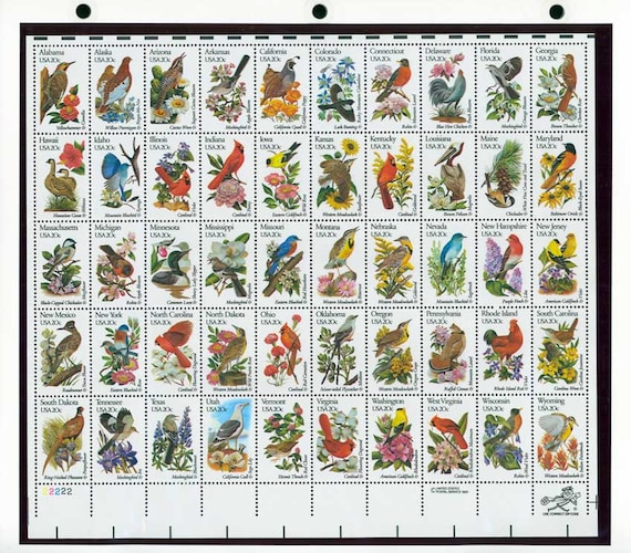 50 State Birds & Flowers Stamps, 20c Vintage Postage - Etsy Hong Kong