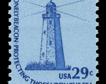 Five 5 Sandy Hook Lighthouse 29c stamps // Americana series // Face value 1.45