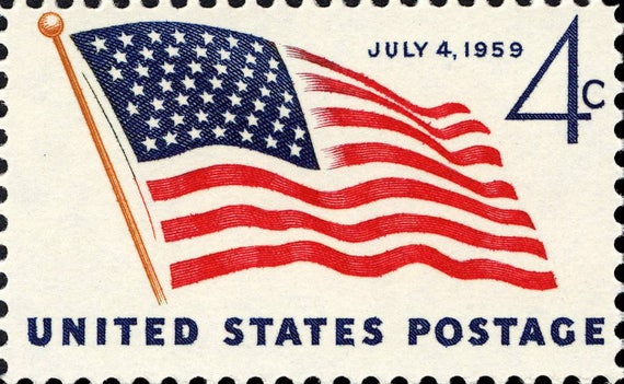 アメリカ国旗の 4 セント切手 10 枚 // ビンテージ未使用郵便切手 4