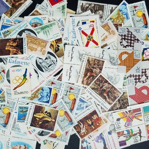 100 sellos postales de 13 centavos de la década de 1970 sin usar // ¡MÁS DE 25 DISEÑOS DIFERENTES! // Sellos postales antiguos sin usar // Valor nominal 13,00