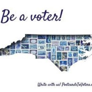 Postcards to Voters printable template: Blue North Carolina