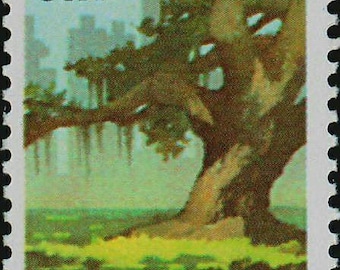 Vintage Georgia Tree Stamp, 22 Cent Stamps (Set of 5)