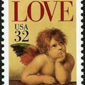 Five 5 Angel & Love 32c // vintage ungenutzte Briefmarken 32 Cent Briefmarken // Wertmarke 1,60