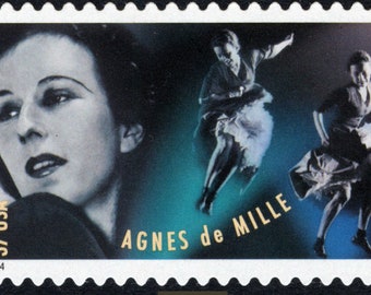 Five 5 American Choreographers: Agnes De Mille 37c // unused postage stamps // 37 cent stamps // face value 1.85