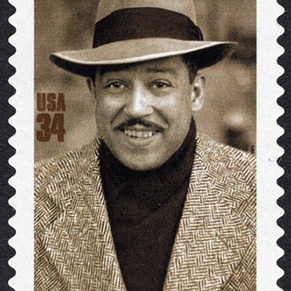 Five 5 vintage unused postage stamps - Langston Hughes 34c // 34 cent stamps // Face value 1.70