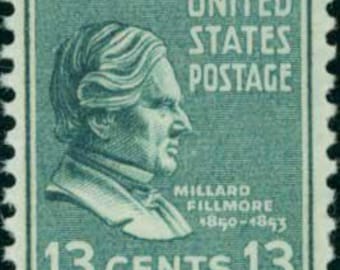 5 timbres vintage Millard Fillmore 1938 de 13 cents // The Prexies // lot de cinq timbres de 13 cents non utilisés // valeur faciale 0,65