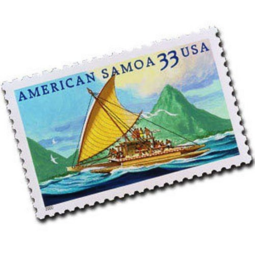Five 5 Vintage Unused Postage Stamps - American Samoa 33c // 33 Cent ...