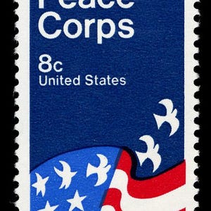 Five 5 Peace Corps 8c // Timbres-poste américains inutilisés 8 cents // Valeur faciale 0,40