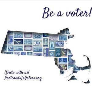 Postcards to Voters printable template: Blue Massachusetts
