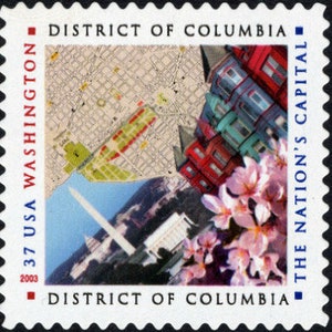 Four 4 Washington, DC 37c stamps // unused postage stamps // 37 cents // Face value 1.48