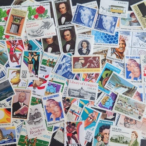 25 sellos postales antiguos sin usar de la década de 1980 de 20 c // TODOS DIFERENTES sellos antiguos de 20 centavos // Valor nominal 5,00