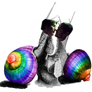 Hannigram fan art - snannigram: NBC Hannibal Lecter & Will Graham as rainbow snails sticker