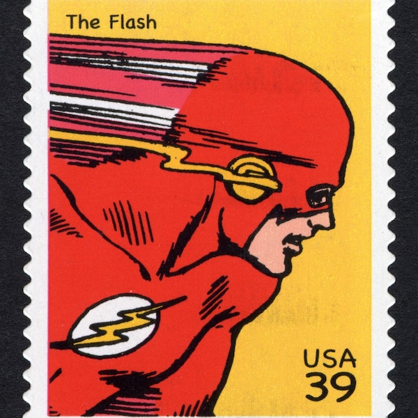 One (1) unused postage stamp - Super Heroes, DC comics // The Flash // 39 cent stamp