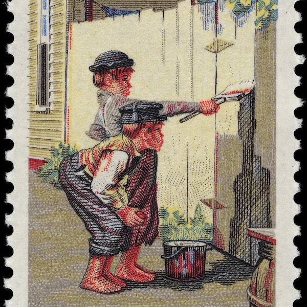 Five 5 Tom Sawyer 8c // unused postage stamps 8 cent stamps // Face value 0.40