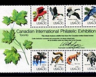 Eight 8 Canadian wildlife 13c stamps // vintage unused postage stamps // Face value 1.04