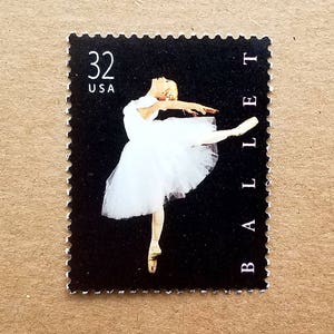 Cinco sellos de 32 c de Ballet // Sellos postales antiguos sin usar de 32 centavos // Valor nominal 1,60
