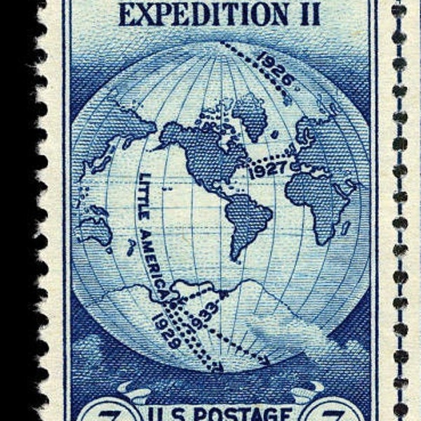 One 1 Byrd Antarctic Expedition II 1935 3c // 3 cents stamp // vintage unused postage stamp