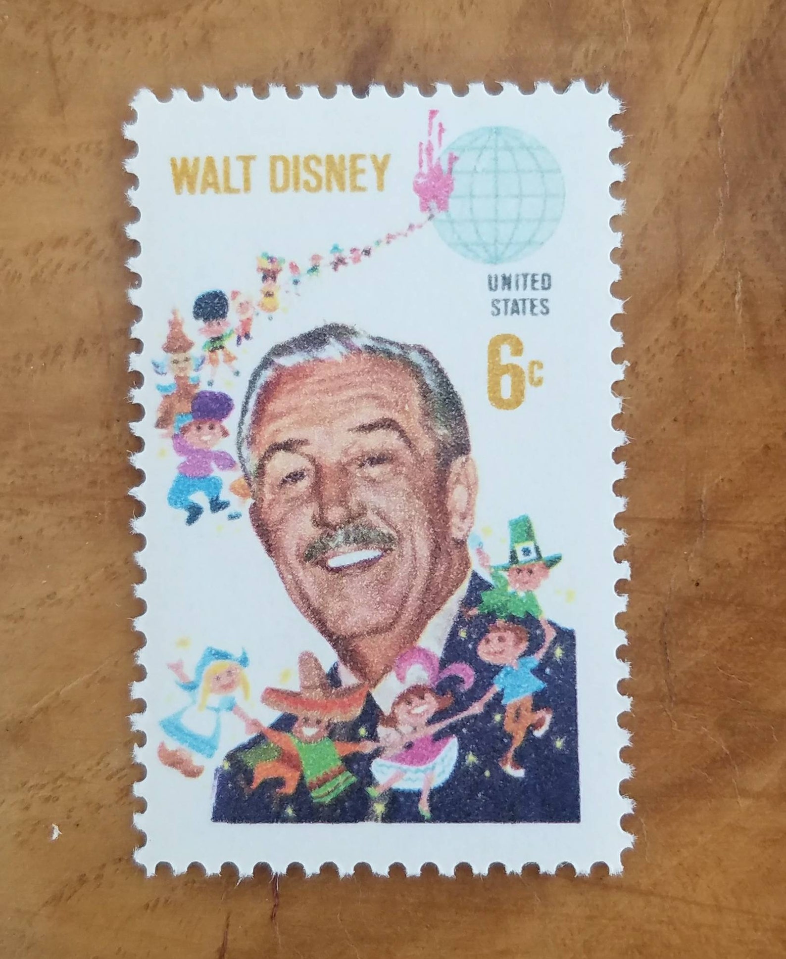 Five 5 Unused Postage Stamps Walt Disney 6c // 6 Cent Stamps Etsy