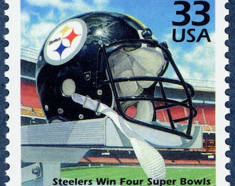 Vintage 1999 Steelers Win Four Superbowls 33c stamp // Celebrate the 1970s // unused 33 cent postage stamp