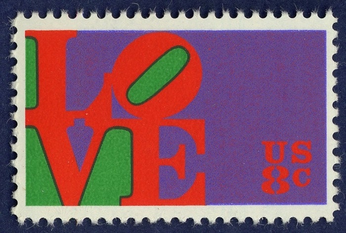 4848 外国切手 アイルランド 1990年 愛 Loveのデザイン 2種 Five 5 Love Robert Indiana 8c // 未使用のビンテージ切手 8セント