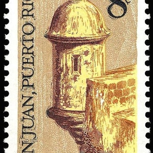 Cinco sellos de 5 San Juan Puerto Rico de 8 c // sellos postales antiguos sin usar de 8 centavos // Valor nominal 0,40