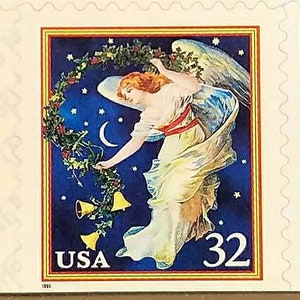 Five 5 Angel 32c stamps // 32 cent stamps // Face value 1.60