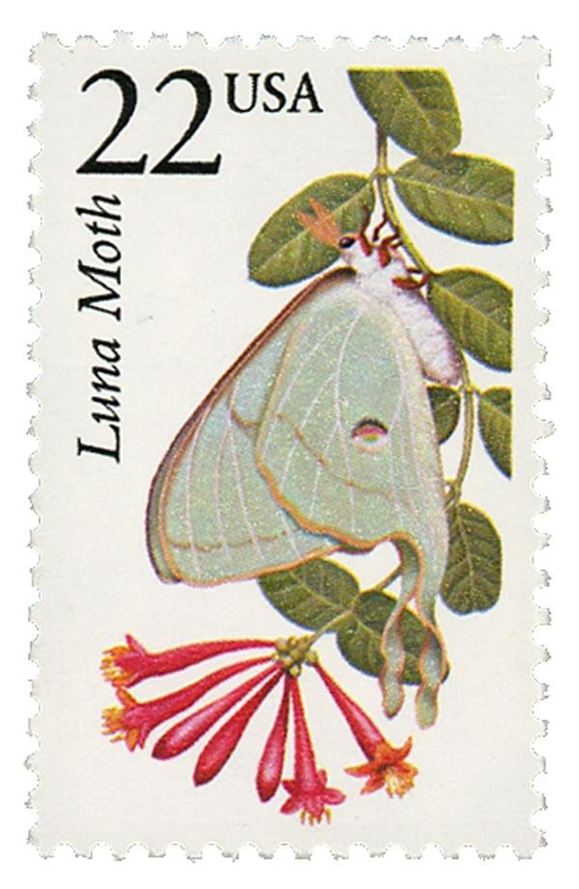 Luna Moth Vintage Postage Stamps - 22 Cent - Set of 5 - Etsy