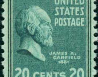 5 timbres vintage James A. Garfield 1938 20c // The Prexies // lot de cinq timbres de 20 cents non utilisés // valeur faciale 1,00