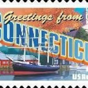 Five 5 Greetings from Connecticut 34c Timbres // Timbres-poste inutilisés Timbres 34 cents // Valeur faciale 1,70