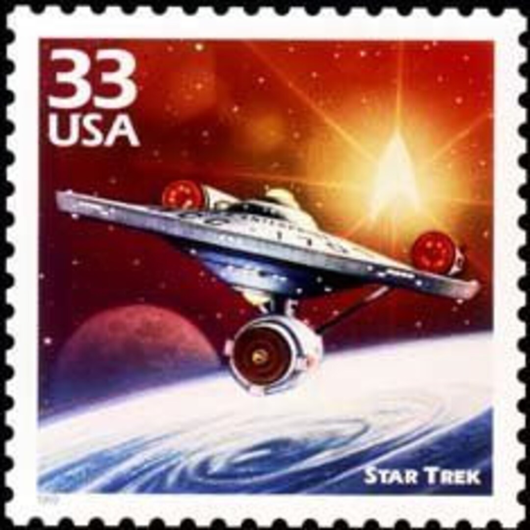 1 X Vintage 1999 Star Trek 33c Stamp // Celebrate the 1960s