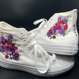 Completely Custom Hand Embroidered Wedding Sneakers