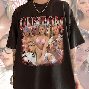 Custom Girlfriend T-Shirt, Custom Shirt With Girlfriend Face Photo Vintage, Custom Bootleg Tee, Wife Husband Tee, Insert Your Design