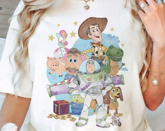 Koszulka Retro Disney Toy Story, Koszulka To Infinity and Beyond, Bluza z postaciami Toy Story, Koszulka Toy Story i Przyjaciele Dopasowana Grupa Wycieczkowa