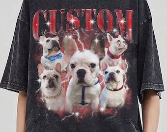 CUSTOM Bootleg Rap Pet T-Shirt, Custom Pet Photo Shirt, Bootleg Rap Dog Shirt, Vintage Graphic 90s Shirt, Dog Lover Gift, Insert Your Design