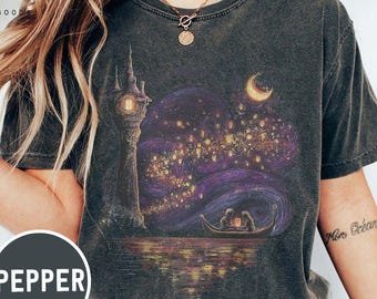 Vintage Disney Tangled Rapunzel Comfort Color Shirt, Princess Rapunzel T-shirt, Disney Princess Family Trip Tee, Disney Lanterns Shirt