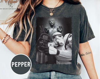 Disney Star Wars Storm Trooper Darth Vader Selfie Shirts, Han Solo Frozen in Carbonite T-shirt, Darth Vader Selfie Shirt, Star Wars Shirt