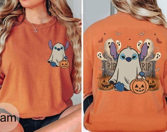 Vintage Stitch Ghost Halloween Comfort Colors Shirt, Halloween Stitch Boo shirt, Disney World Disneyland Halloween shirt, Halloween Costume