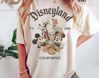Retro Disneyland California Comfort Colors Shirt, Disneyland Est 1955 Tee, Mickey And Friends, Disney Family Vacation,Walt Disney World Trip