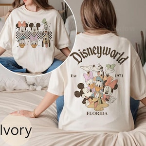 Retro Disney World Est 1971 Shirt, Mickey And Friends Comfort Color Shirt, Disney Family Vacation Checkered Shirt, Disney Girl Trip Tee