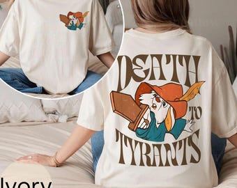 Retro 70s Skippy Rabbit Death To Tyrants Comfort Colors Shirt, Vintage Robin Hood Tshirt, Disneyland Family Matching Tee, Magic Kingdom Park