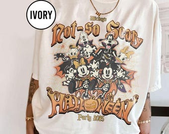 Retro Mickey's Not So Scary Halloween Party 2025 Shirt, Disney Halloween Trip, Mickey And Friends Halloween Tee, Halloween Family Shirts
