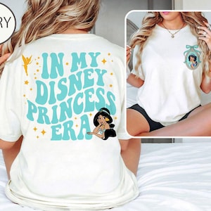 Coquette rétro avec noeuds chemise couleurs confort princesses jasmin Disney, à l&#39;époque des princesses Disney, t-shirt voyage fille Disney, t-shirt Magic Kingdom